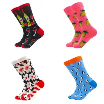 

cosplay Fashion sock autumn winter Cotton unisex Funny Men Socks happy skateboard flame Women College Skateboard