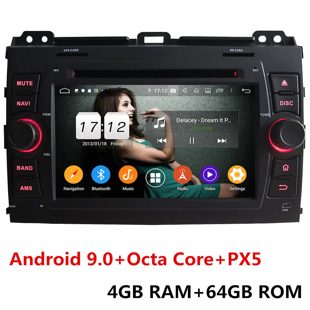 Klyde 4G Android 9 Восьмиядерный 4 Гб ОЗУ 64 Гб ПЗУ DSP автомобильный DVD мультимедийный плеер стерео для Toyota Land Cruiser Prado LC120 2004-2010 - Цвет: 4GB RAM x 64GB ROM