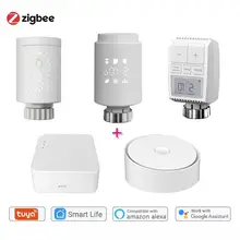 

Tuya ZigBee3.0 Smart Radiator Actuator Programmable Thermostatic Radiator Valve Temperature Controller Work With Alexa