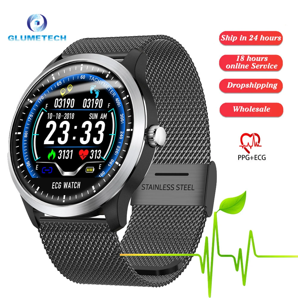 N58 новинка 2019 умные часы Ecg + Ppg мужские водонепроницаемые спортивные Ip67