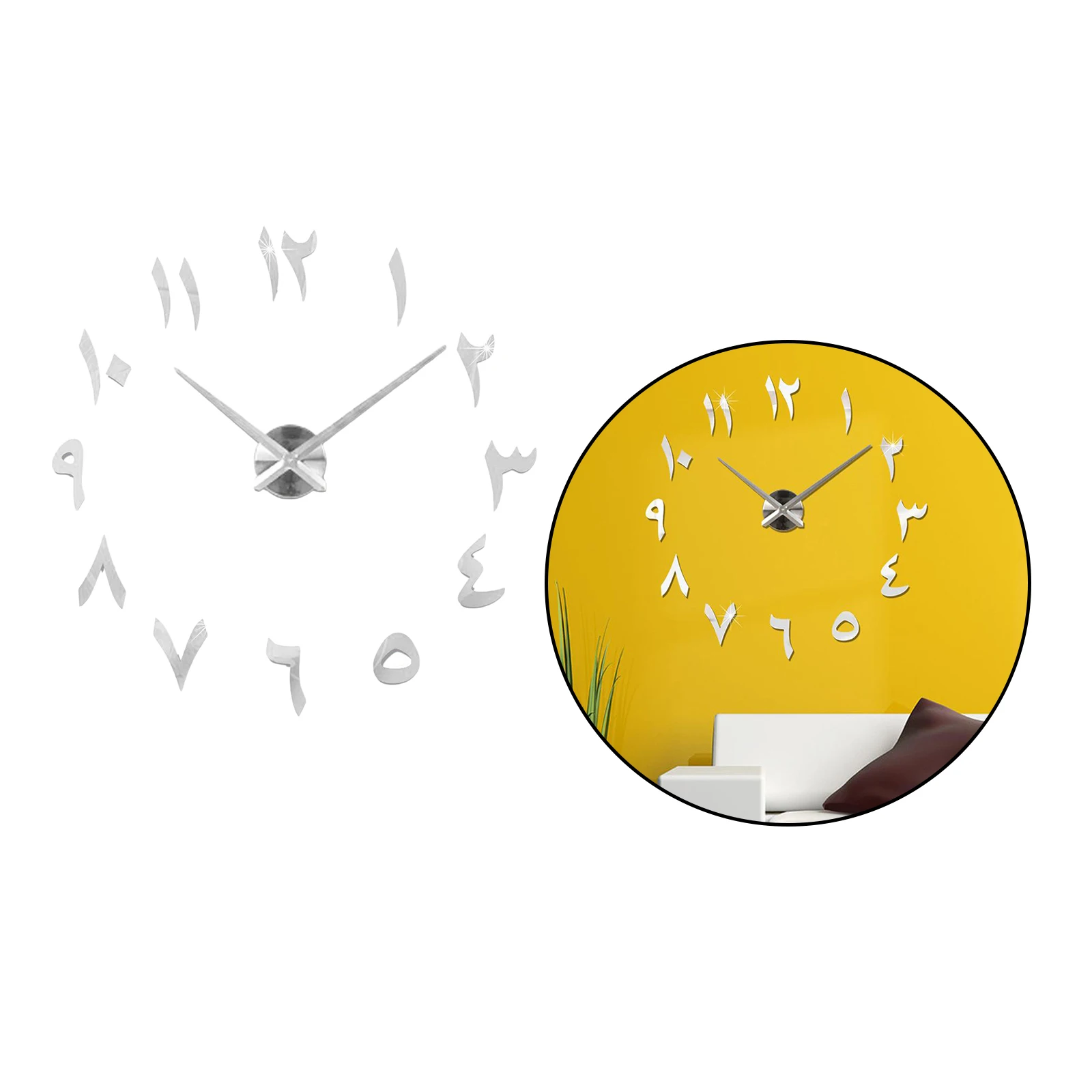3D DIY Wall Clock Large Wall Sticker Clock Acrylic Clock Sticker Mirror Decor For Living Room Study Bedroom