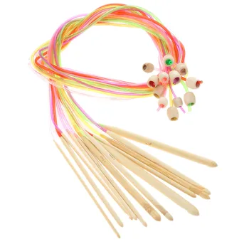 

12Pcs Afghan Tunisia Style Crochet Knitting Needles Tube Bleached Single Pointed Bamboo Needles Crochet Hooks Yarn Sewing Tool