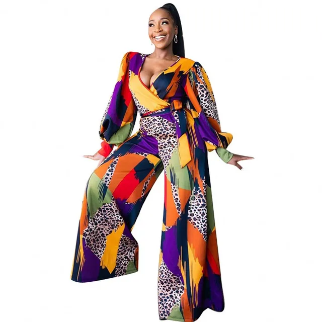 African Chiffon Long Jumpsuit - Image 3