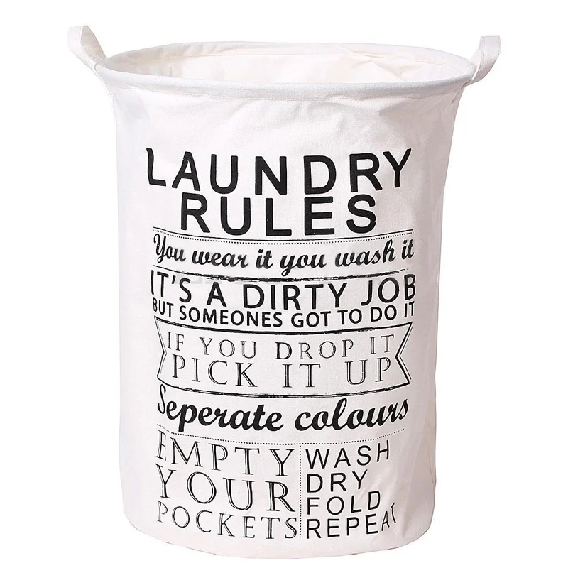 

1xFoldable Cotton Linen Washing Clothes Toy Laundry Basket Bag Hamper Storage