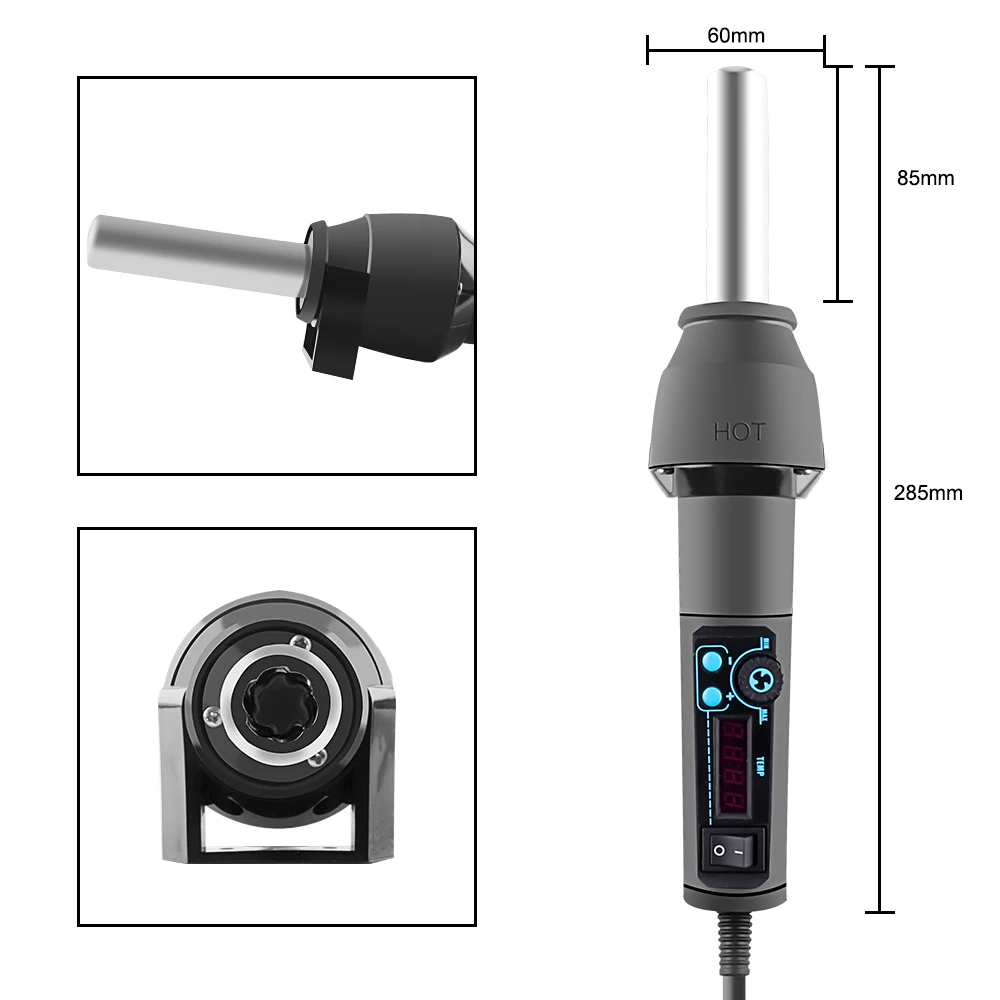 110V 220V LCD Digital Heat Hot Air Gun Desoldering Soldering Station Temperature Adjustable IC SMD BGA 8018LCD 4