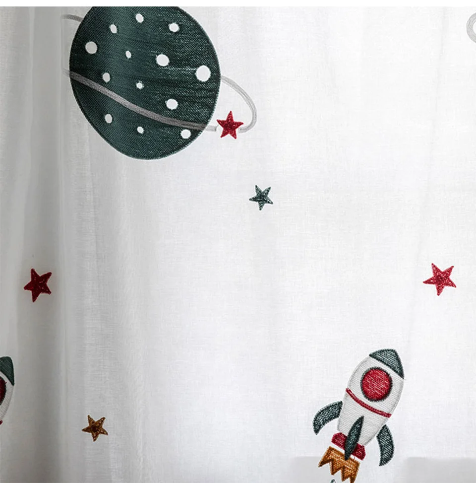 Cartoon Children Window Screen for Living Room The Bedroom Modern Printed Tulle Sheer Curtains Drapes Blinds Boys Room Decor kitchen window curtains