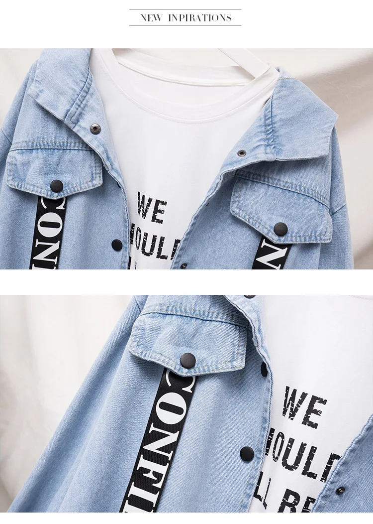 Coat Female Autumn Fashion Korean-style Cowboy Hooded Retro Short Loose-Fit Versitile Fashion Coat