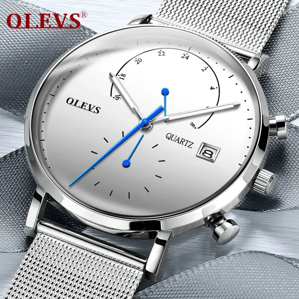 OLEVS, мужские часы, простые, модные, швейцарский Топ бренд, кварцевые часы, Роскошные, креативные, водонепроницаемые, повседневные,, мужские часы, Relogio Masculino