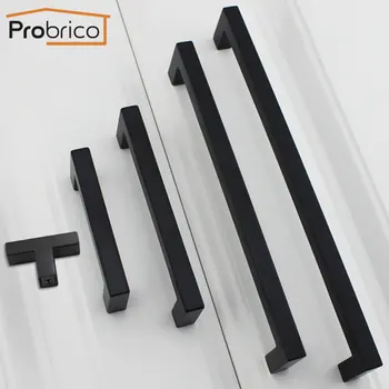 

Probrico Minimalism Cabinet Handles and knobs Matte Black Kitchen Handles Long Wardrobe Cupboard Furniture Pulls Drawer Knobs