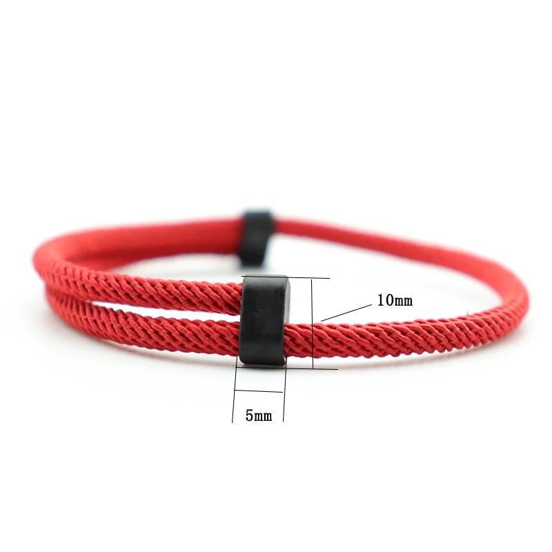 Men Adjustable Milan Rope Bracelet Black Red Thread