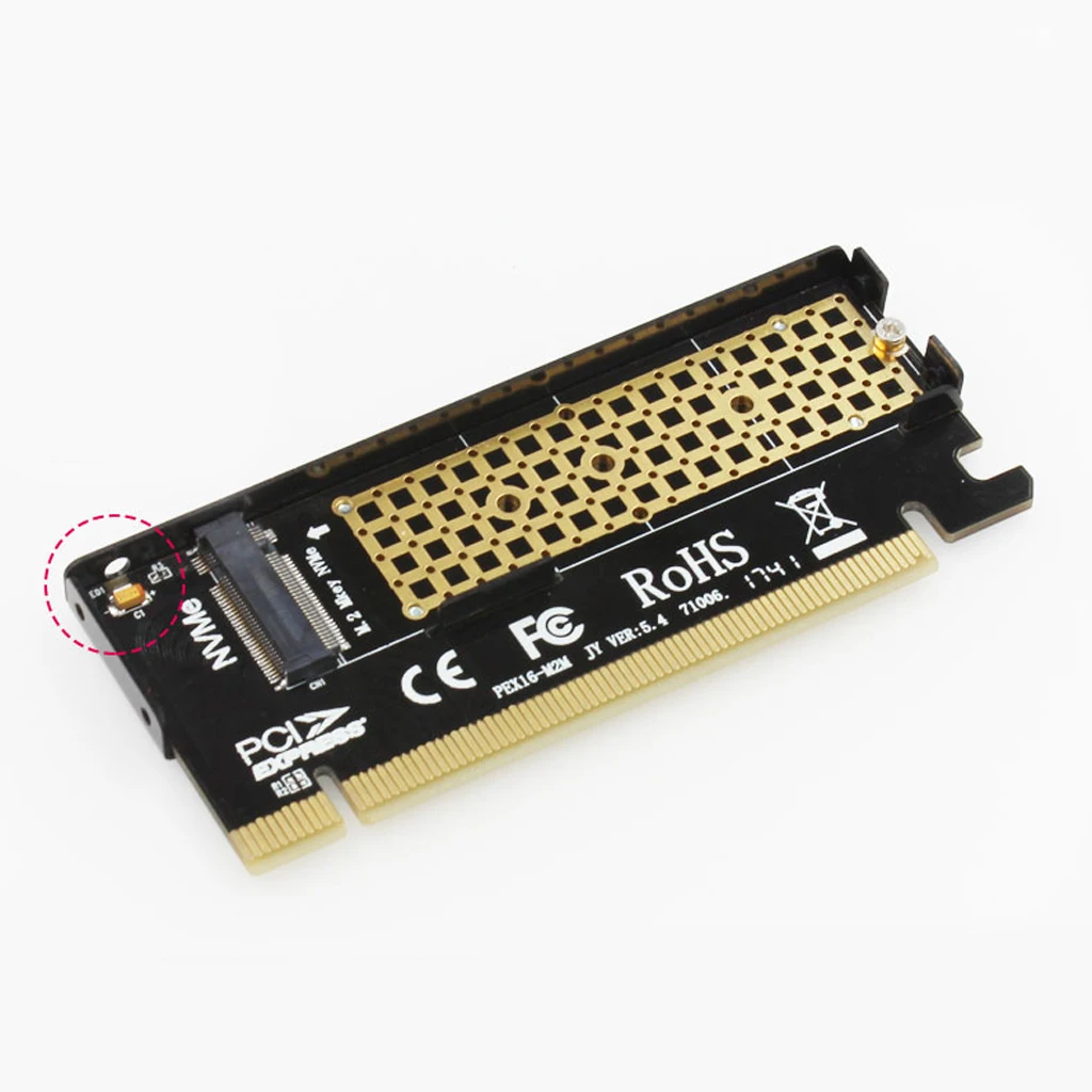 NVME M.2 to PCIe Adapter PCI Express X16 to M2 Expansion Card with Heat Sink