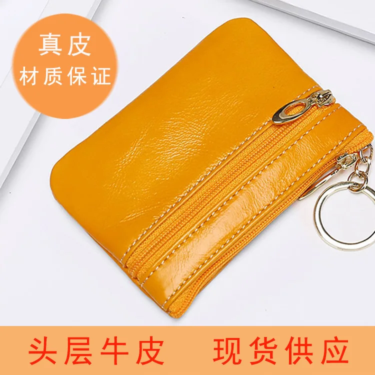 

Hot Selling New Style Genuine Leather Card Bag Multi-functional Purse Full-grain Leather Coin Storgage Bag