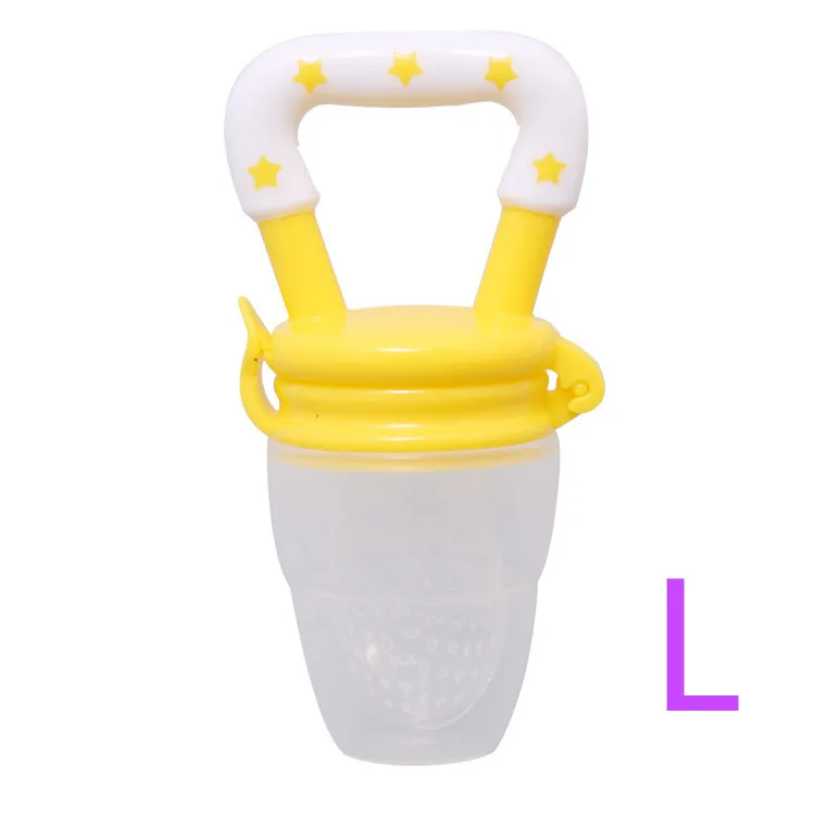 New Fresh Fruit Food Kids Nipple Feeding Safe Milk Feeder for Baby Pacifier Bottles Nipple Teat Nibbler Silicone Baby Bottle - Цвет: White Yellow L