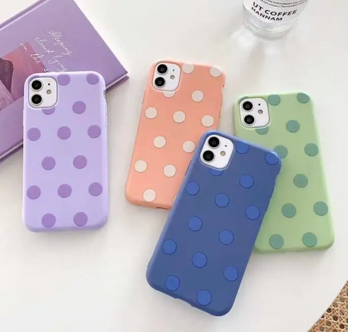 Чехол для телефона Gimfun с волнистыми точками iPhone 11 7 8plus SE 2020 простой матовый мягкий