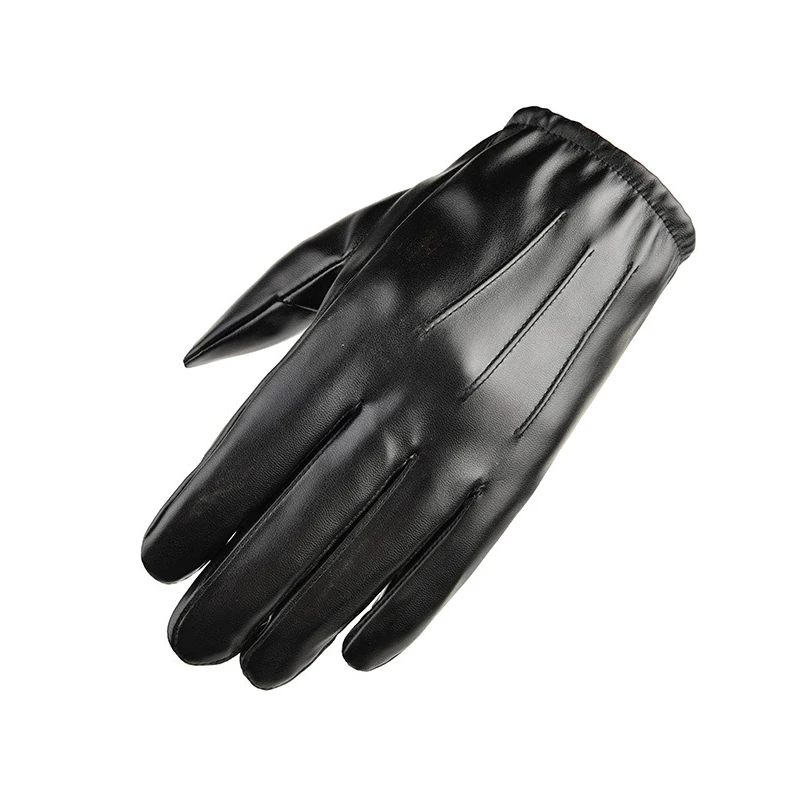 Winter Men Black Leather Gloves Anti-skid Touch Screen Outdoor Driving Warm Windproof Waterproof Motorcycle Driving Gloves