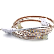 AC 220V Водонепроницаемая силиконовая трубка 3014 SMD Светодиодная лента-светильник 1 м/2 м/3 м/4 м/5 м/6 м/7 м/8 м/9 м/10 м /15 м/20 м 60 Светодиодный s/M+ штепсельная вилка европейского стандарта