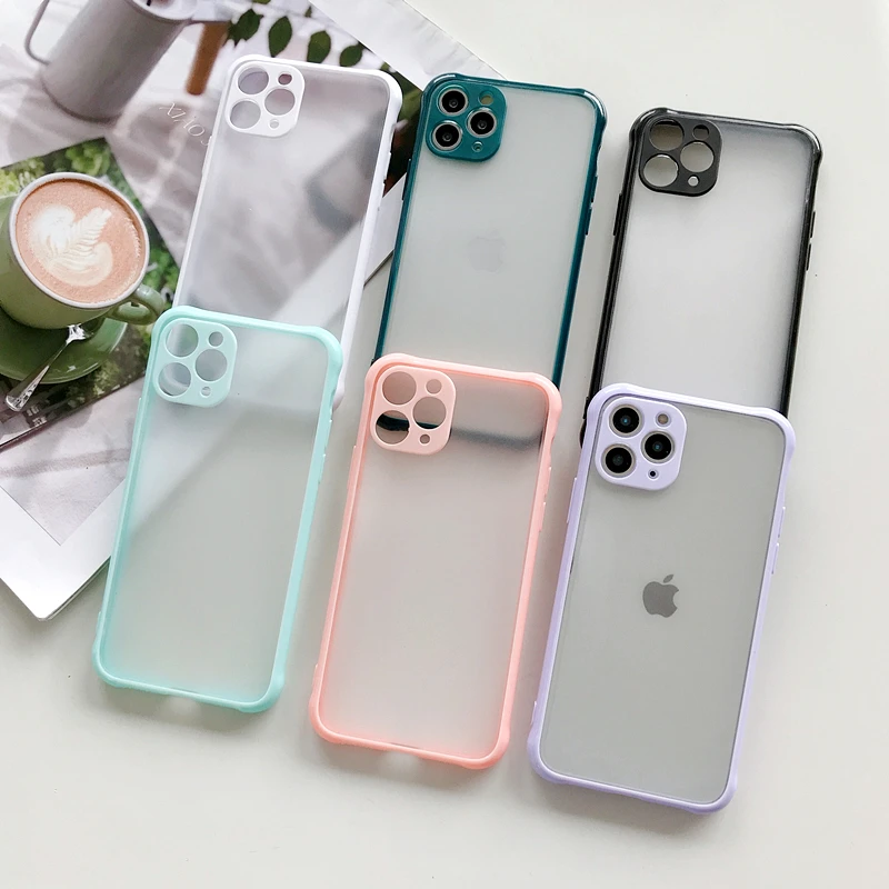 Color Border Matte Case For Iphone 12 Pro 11 X Xs Xr Xs Max Shockproof Case For Iphone 12 Mini 7 8 Plus Translucent Back Cover Phone Case Covers Aliexpress