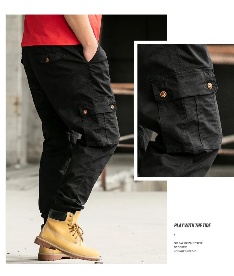 Autumn New Style Plus-sized Menswear Bib Overall Trend Casual Pure Cotton Elasticity Large Size Men's Fashion Pants a Gener