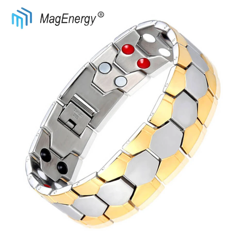 MagEnery, магический женский браслет, отрицательные ионы, Био, медицинские браслеты, звено, Браслет-Шарм, нержавеющая сталь, золото, серебро, ювелирные изделия