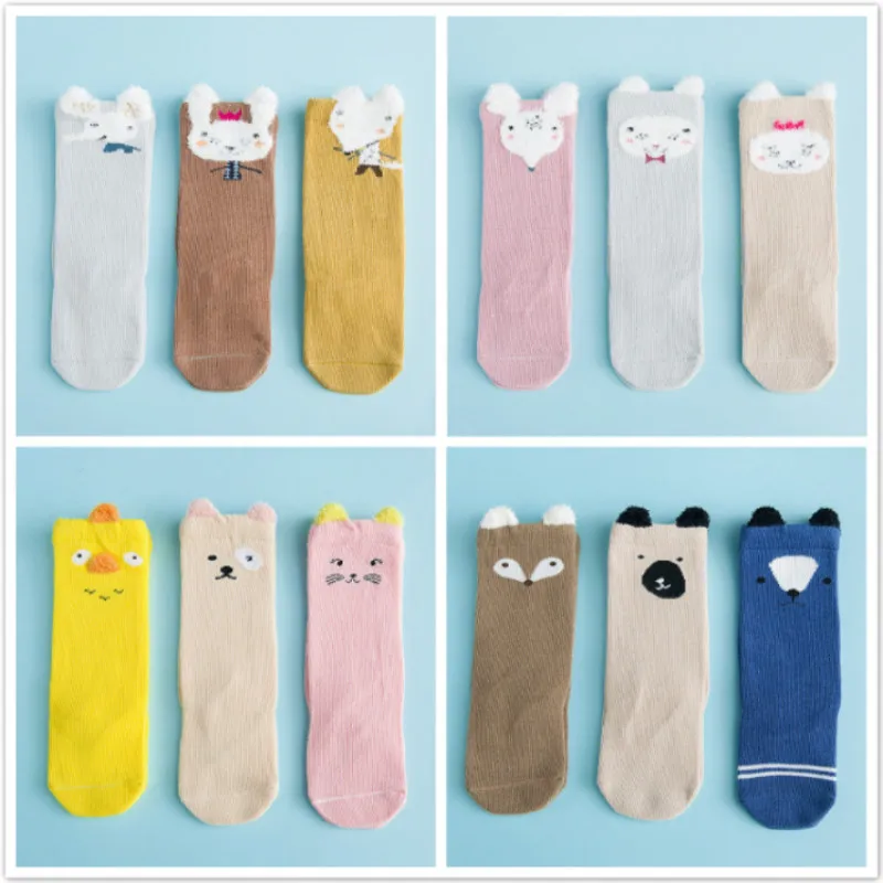 

Autumn And Winter Children's Socks Hot Selling Pure Cotton Babies' Socks Cartoon Tube Newborns BABY'S Socks Korean-style CHILDRE