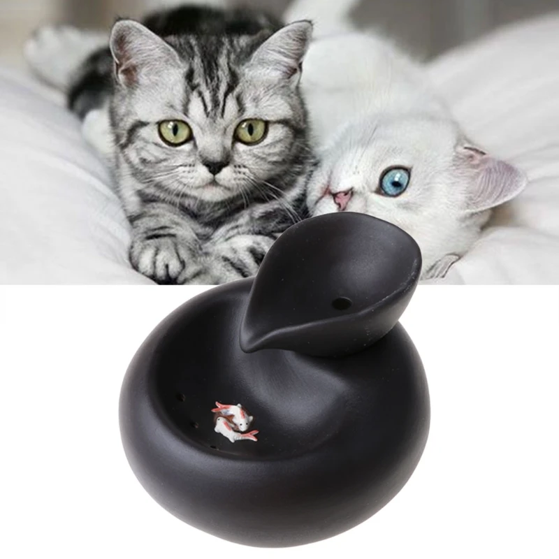 Smart Ceramics Cat Drinking Feeder Automatic Circulating Water Feeder Pet Water Dispenser Fountain Water Sink