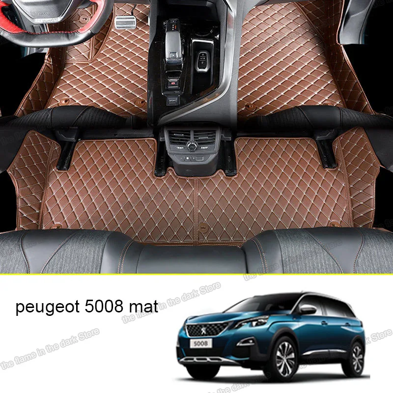 Кожаные автомобильные коврики lsrtw2017 для peugeot 5008 2017 2018 2019 аксессуары коврик стикер