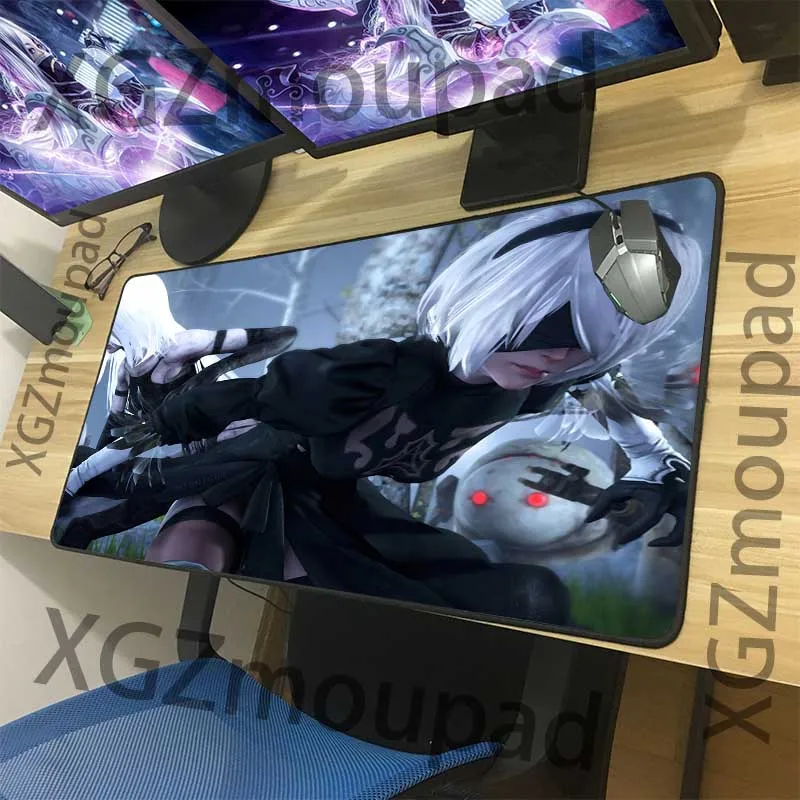 Большой игровой коврик для мыши XGZ Black Lock Edge Anime NieR: Automata Machine Swordsman HD