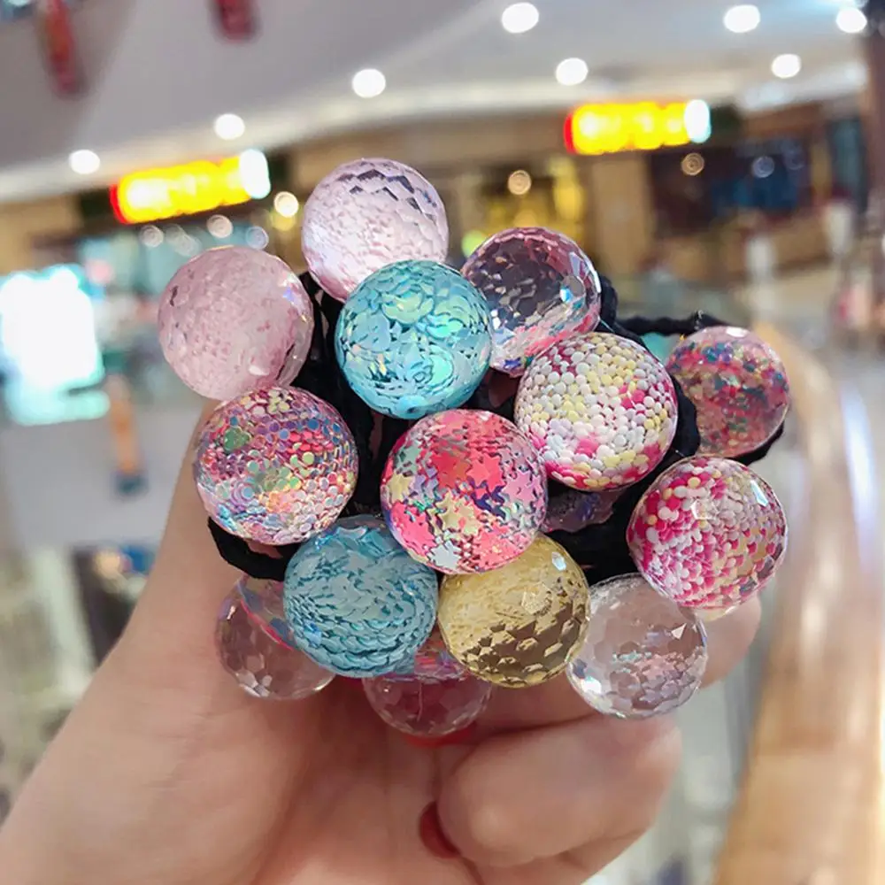 02 Women Girls' Elastic Ball Cute Hair Band 16pcs/pack Colorful Hair Ties Ropes Scrunchy Ponytail Rubberbands Ring Gum Accessories - Color: 02