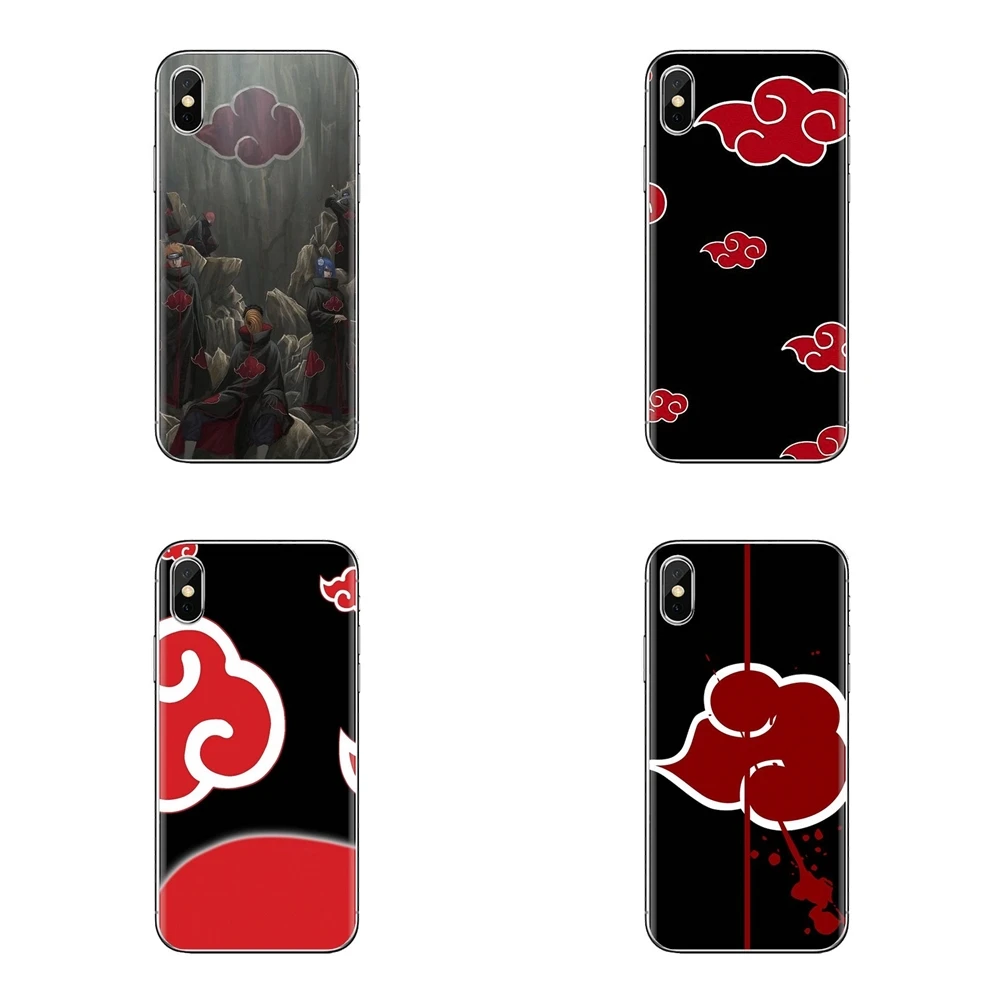 Прозрачный ТПУ чехол с рисунком из аниме Наруто Akatsuki для samsung Galaxy S2 S3 S4 S5 мини S6 S7