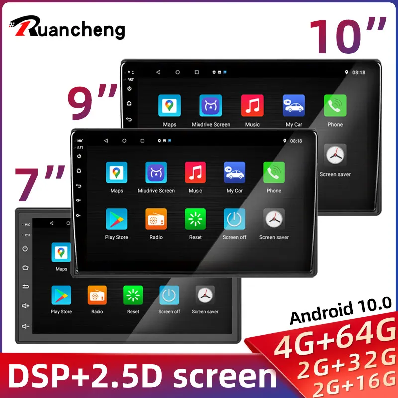 Автомагнитола 2 Din на Android мультимедийный плеер с 10 &quotэкраном GPS Wi-Fi Bluetooth для Toyota
