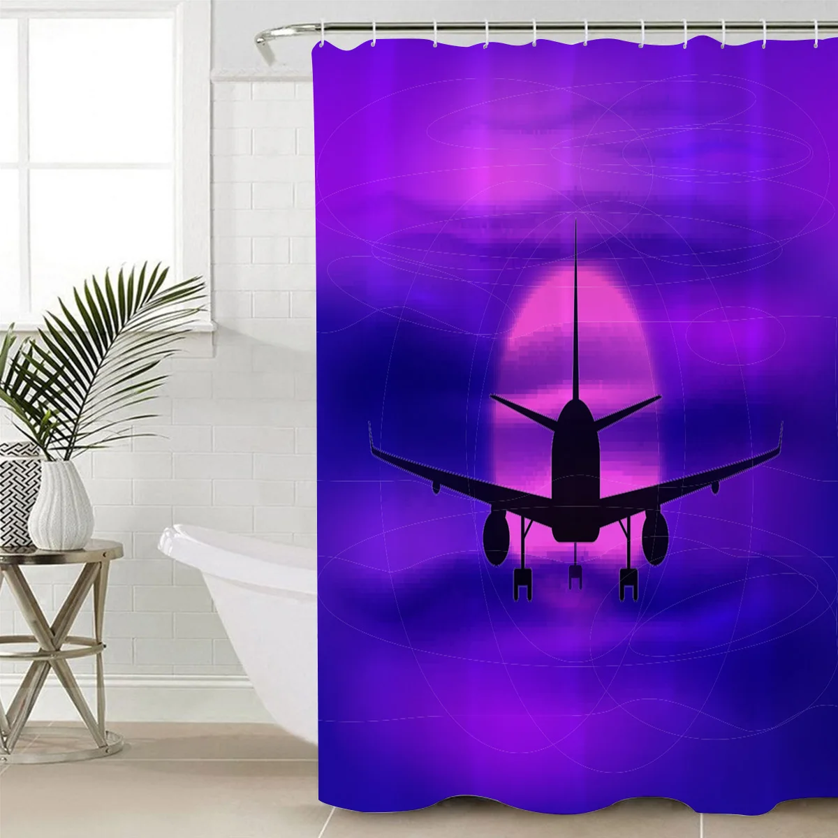 Modern Aviation Aircraft Purple Clouds Shower Curtain Bathroom Decor Fabric Shower Curtain Farmhouse Decor Shower Curtains Aliexpress