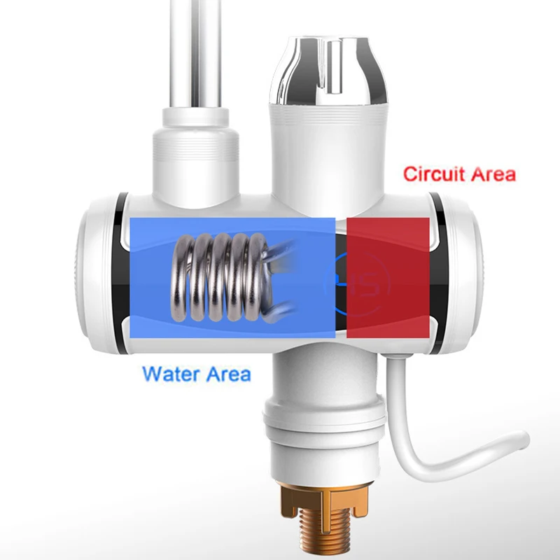 

2019 New 3000W Home Bathroom Kitchen Electric Faucet Tap Instant Hot Water Heater 360 Degrees