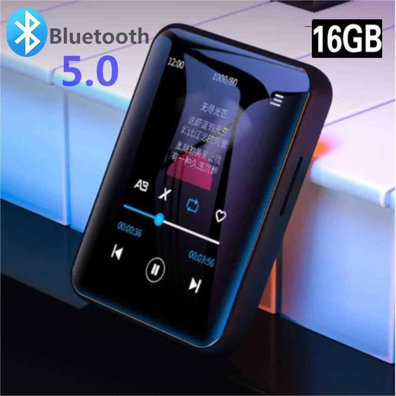 Mp3 плеер BENJIE X1 Bluetooth5.0 портативный полноэкранный 16 Гб мини HIFI музыкальный с