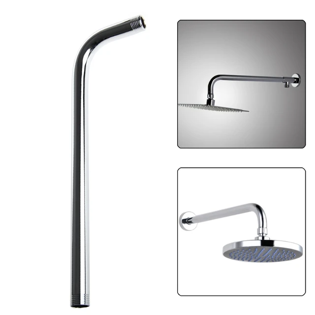 Bras De Douche Mural En Acier Inoxydable – Extension 14,5 Pouces – Connexion G1/2 – Noir Mat – Pour Pommeaux Plafond Et Fixes