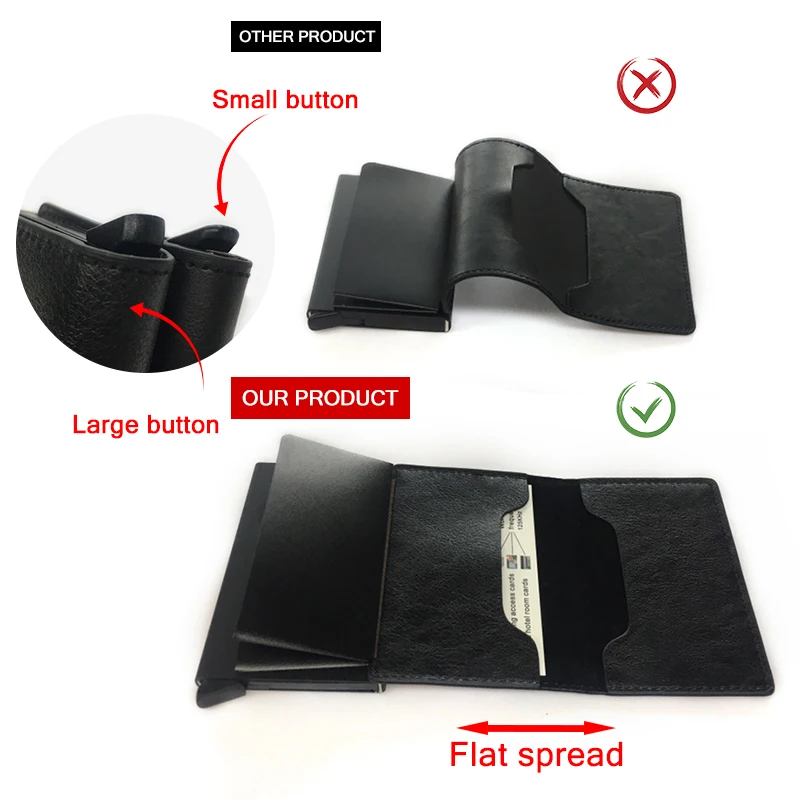 Держатель для карт Rfid мужские кошельки кошелек денег Мужской винтажный черный