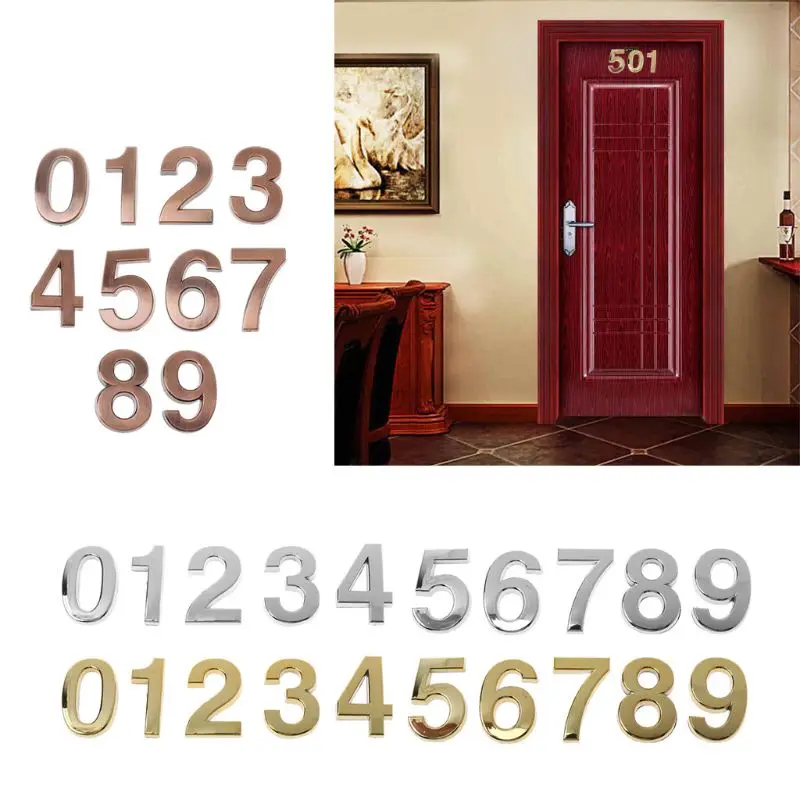 

10Pcs 0-9 Number ABS Plastic Self- Adhesive DIY Door Number Room Plate Address Office Home Customized House Address Sign