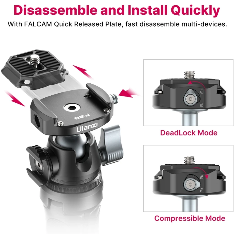 Ulanzi MT-46 Mini Tripod Extend With Quick Instal Release Kit For DSLR SLR Camera Smartphone Tripod Live With Cold Shoe