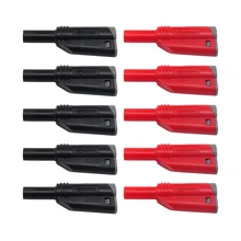 4 мм Штабелируемая Изолированная безопасная затычка в виде банана мультиметр разъемы(набор из 10