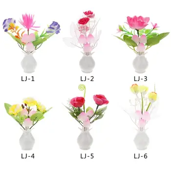 

US Plug-in LED Night Lamp Flower Shape Colorful Lighting Sensor for Bedroom Home Bedroom Bedside Decoration For Baby Gift