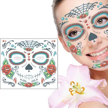 

Face Sticker Temporary Tattoo Body Art Waterproof Masquerade Funny Makeup Undead Halloween Festival Face Decor Fake Tattoo