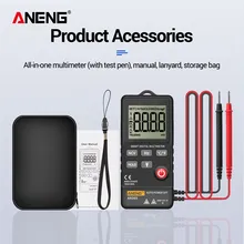 ANENG – multimètre numérique AN303, 4000 points, affichage LCD, plage automatique, compteur universel, résistance AC/DC, voltmètre multifonctionnel