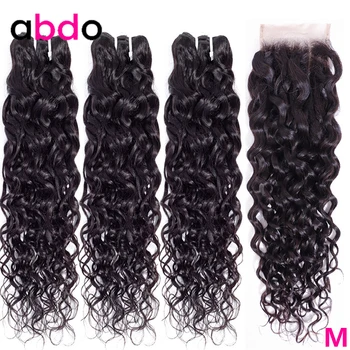 

Water Wave Human Hair Bundles With Closure Brazilian Hair Weave Bundles With Closure Remy Closure With Bundles Abdo