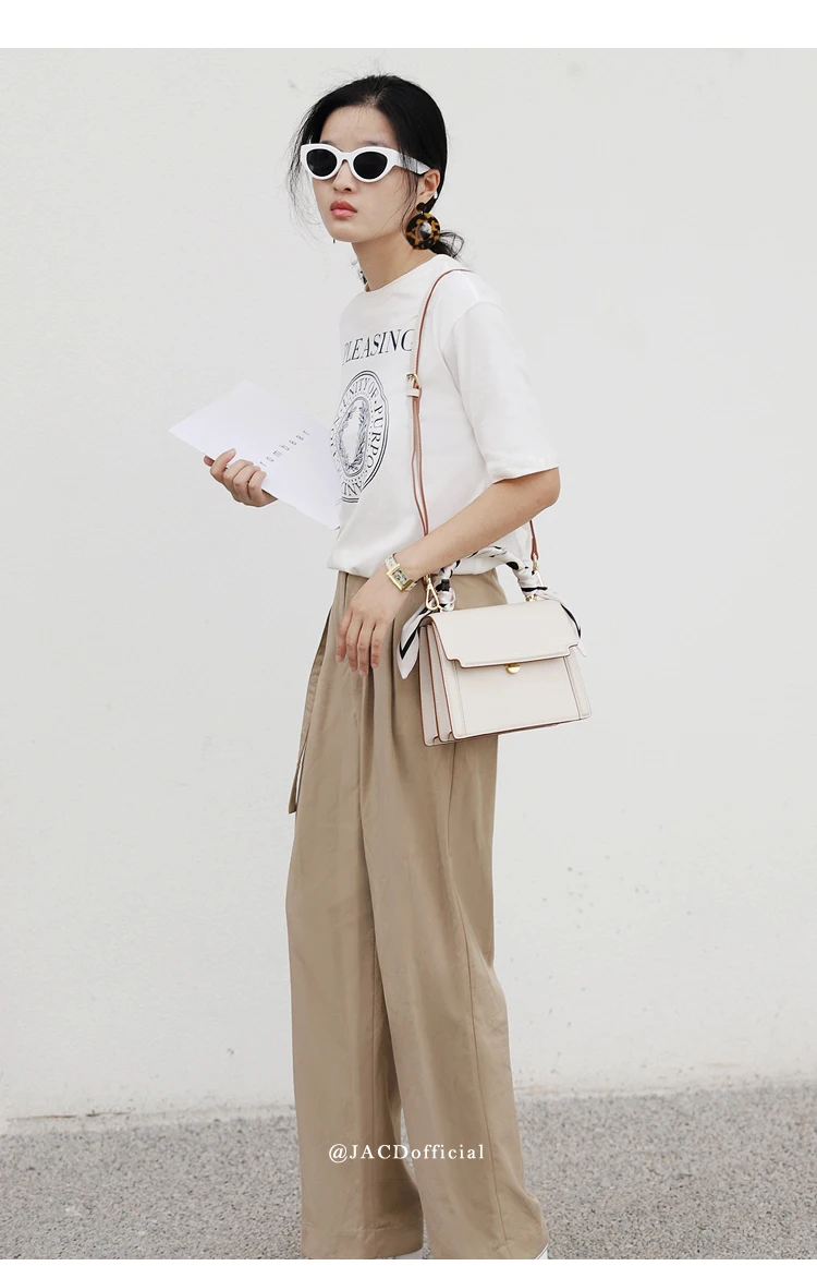 Niche texture leather scarves handbag bag women's new summer wild one-shoulder messenger small square bag