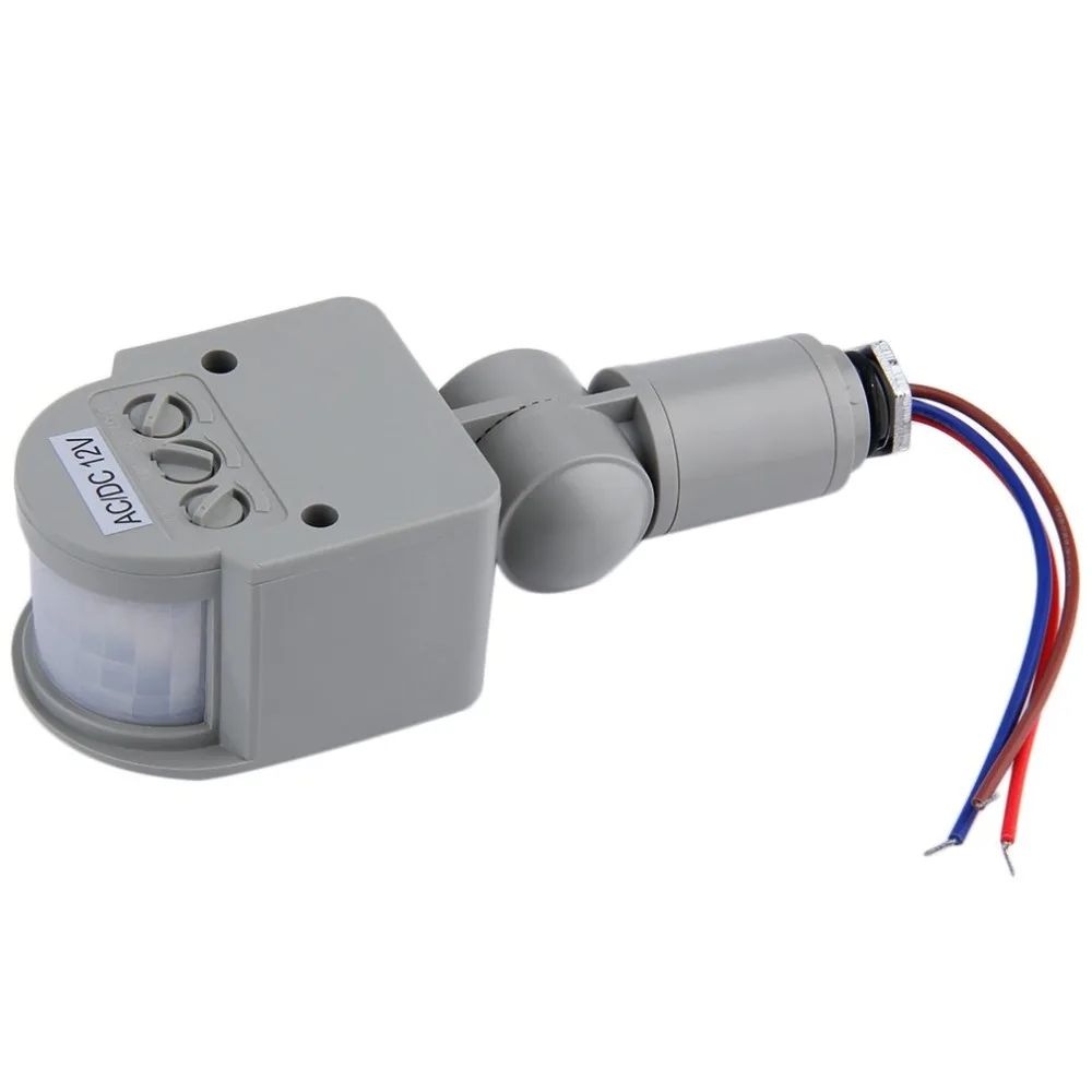 AC 220V DC 12V Infrared PIR Motion Sensor Switch With LED Light Automatic Outdoor Motion Sensor Light Switch