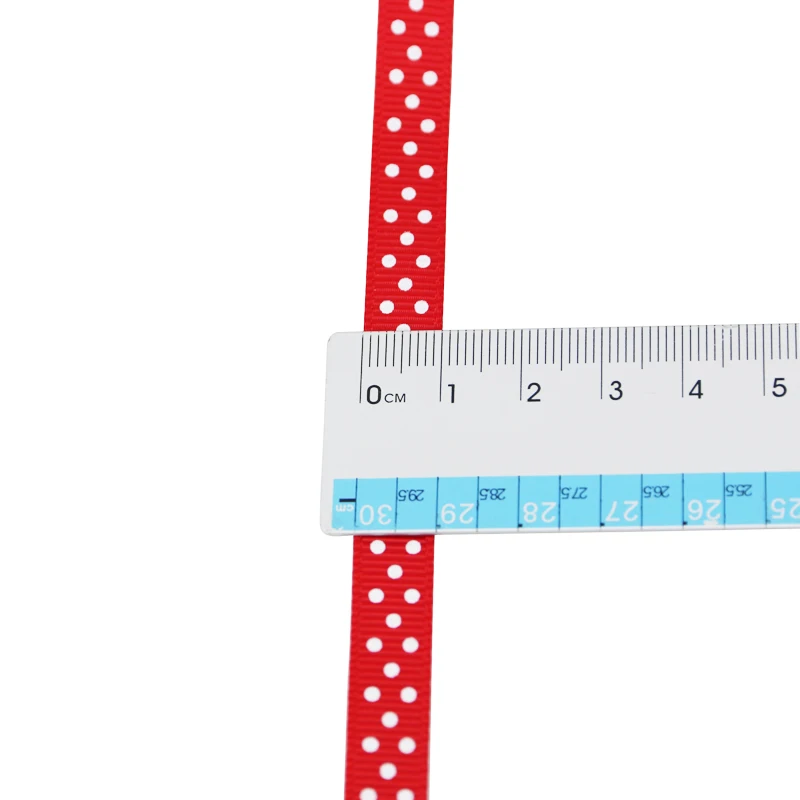 (25 ярдов/рулон) 10 мм мультфильм горошек печатных Grosgrain ленты прекрасные кружева
