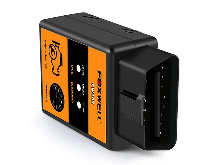 Автомобильный сканер для считывания кодов FOXWELL FW102 V1.5 ELM327 OBD2 Bluetooth адаптер OBDII диагностический инструмент для сканирования V 1,5 25K80