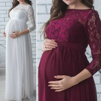 

Women Pregnancy Clothes Maternity Photography Props Lace Dress For Pregnant Photo Shoot Clothing Pregnant Mother Dress