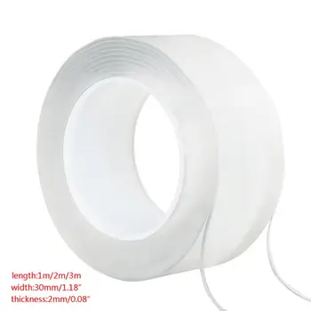 

Traceless Washable Adhesive Tape, Reusable Transparent Double Sided Adhesive Grip Tape, Removable Multi-Functional Non-Slip Stro