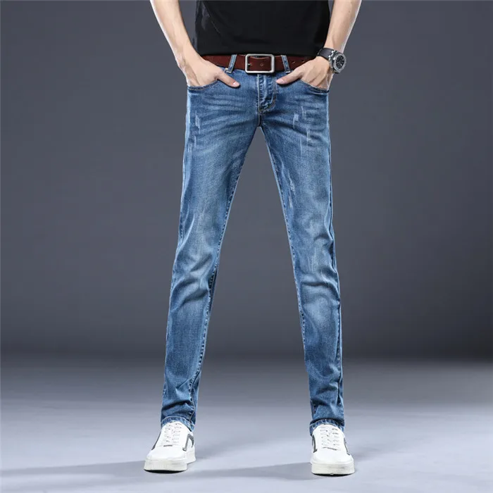 

2019 Autumn Spring Stretch Skinny Jeans Men Casual Fit Denim Trousers Pants Plus Size 36 Blue Jeans Hombre Calca Masculina,1989