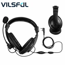 

Vilsful Walkie Talkie Earpiece Boom Mic 2 Pin Overhead Headphone with VOX PTT